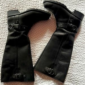 Clarks wide calf tall black leather boot size 9.5 NWOT